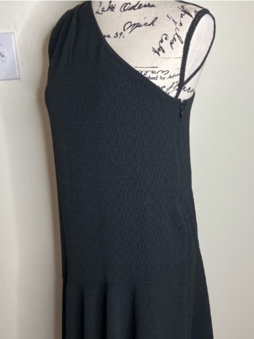 Anthropologie HD in Paris Nemesia black one shoulder asymmetrical dress 4 - Picture 3 of 6